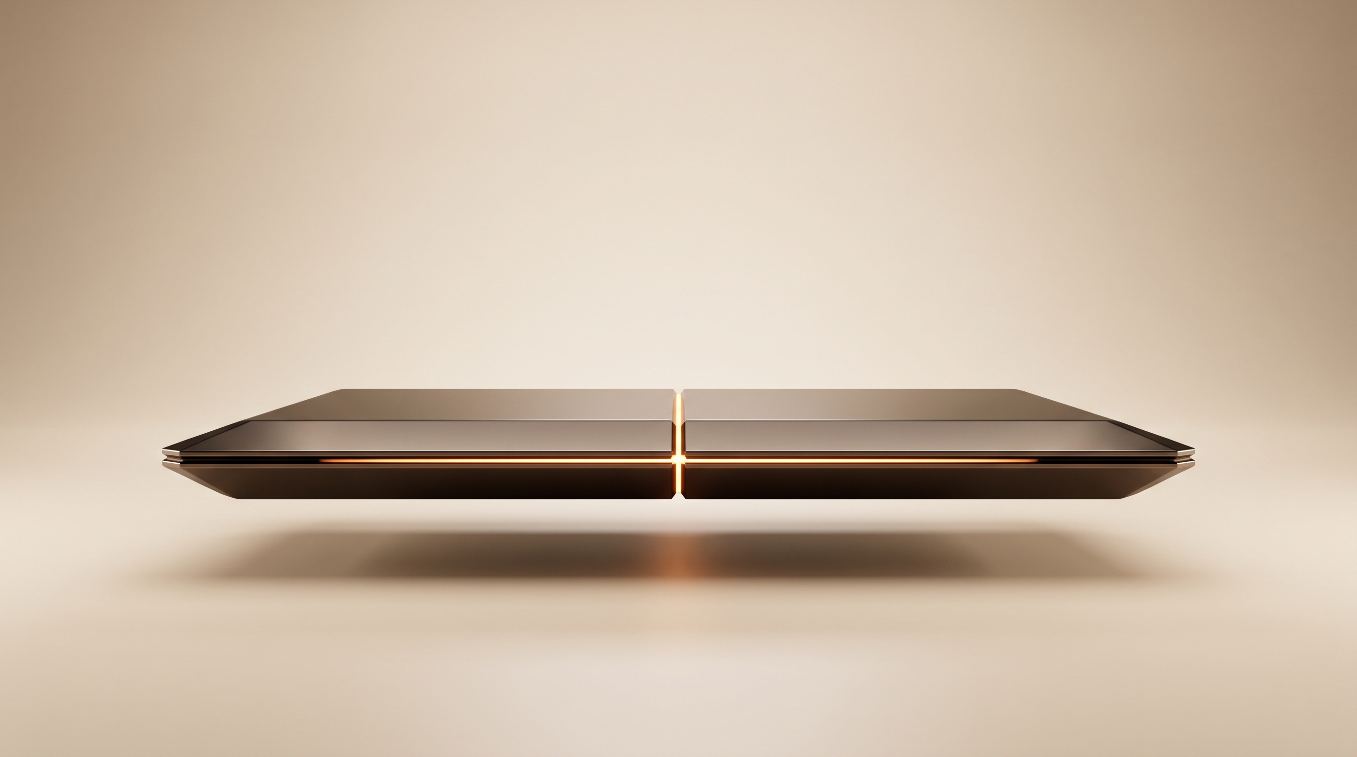 HI-LITE AI system rendered as a dark bronze slab with an amber light seam