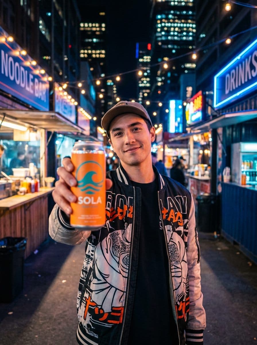 Influencer content featuring the Sola drink, second look