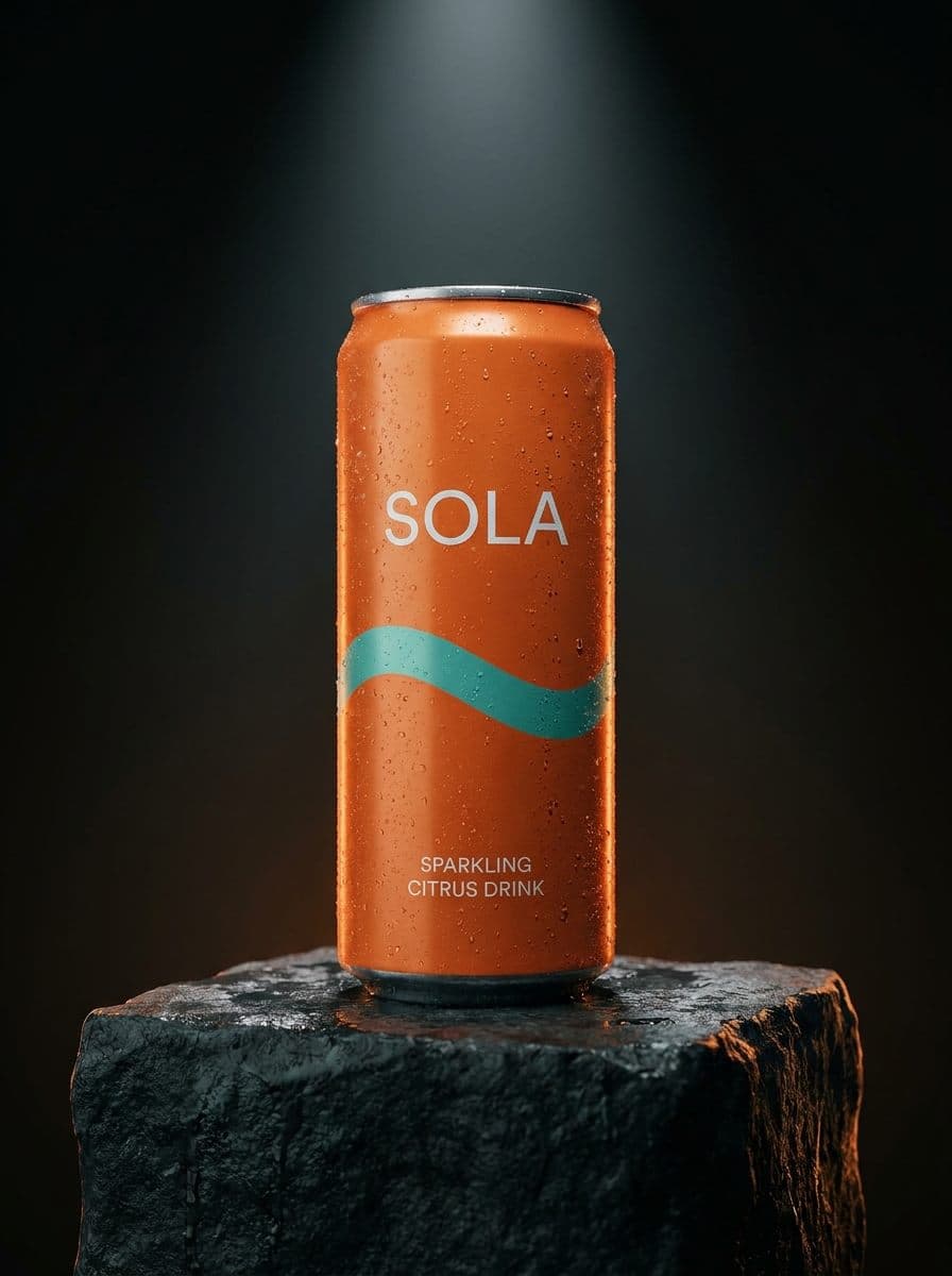 Sola luxury-styled product poster on a dark backdrop