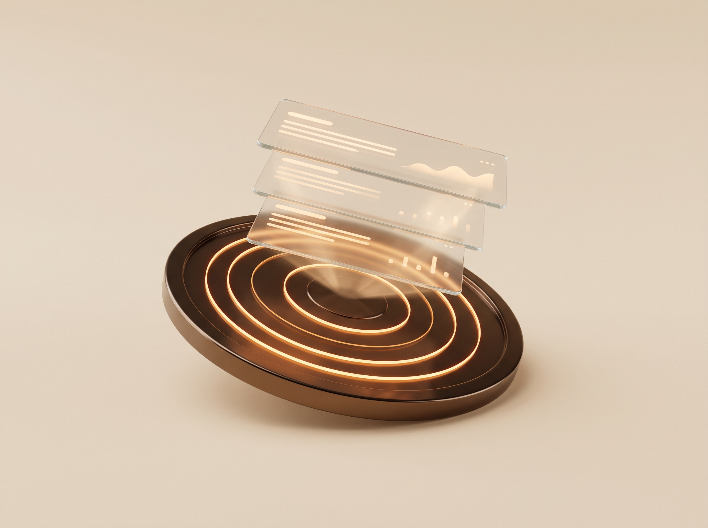 HI-HUNT bronze radar disc projecting frosted-glass dashboard rows